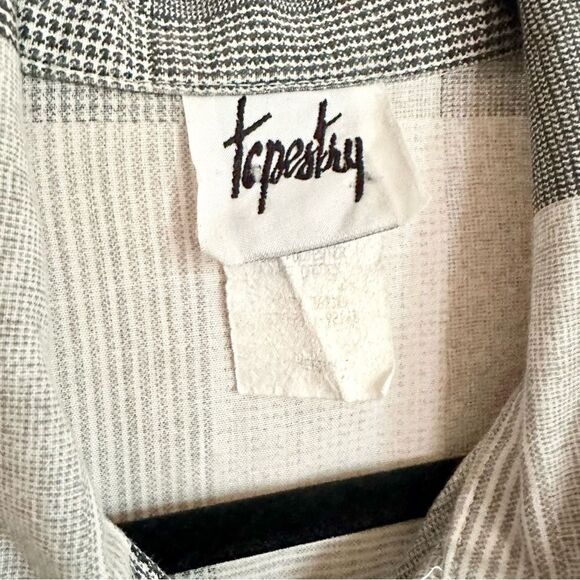 Vintage Black and White Plaid Women's Top - Picture 2 of 4